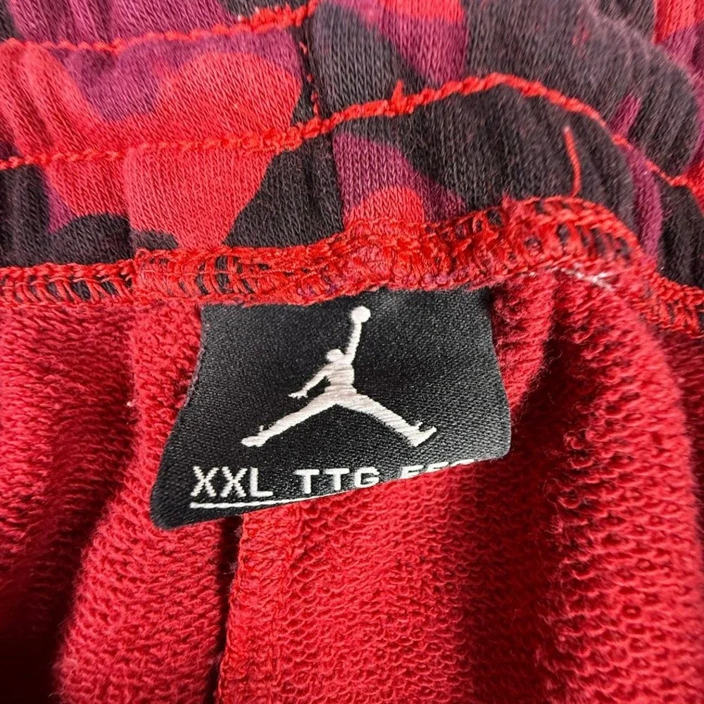 Jordan Mens XXL Red Black Elephant Print Terry Athletic Shorts Jumpman Logo